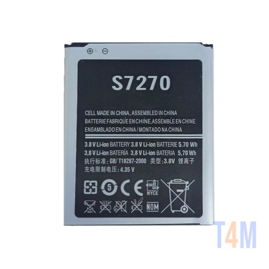 Bateria Samsung S7262/S7390/S7898/S7270/Galaxy Ace 3 3g/S7272/G318 B100AE 1500mAh